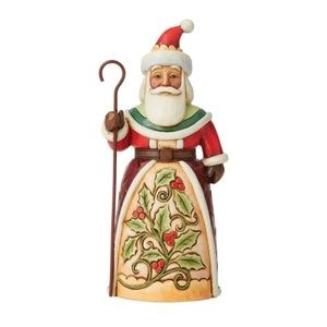 Jim Shore Heartwood Creek Holly Santa Claus Pint Sized Figurine New